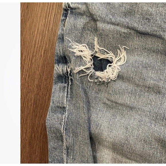 denim h&m brand women's size 4 ripped jeans high waisted Mom Jeans Button Fly - Picture 3 of 5